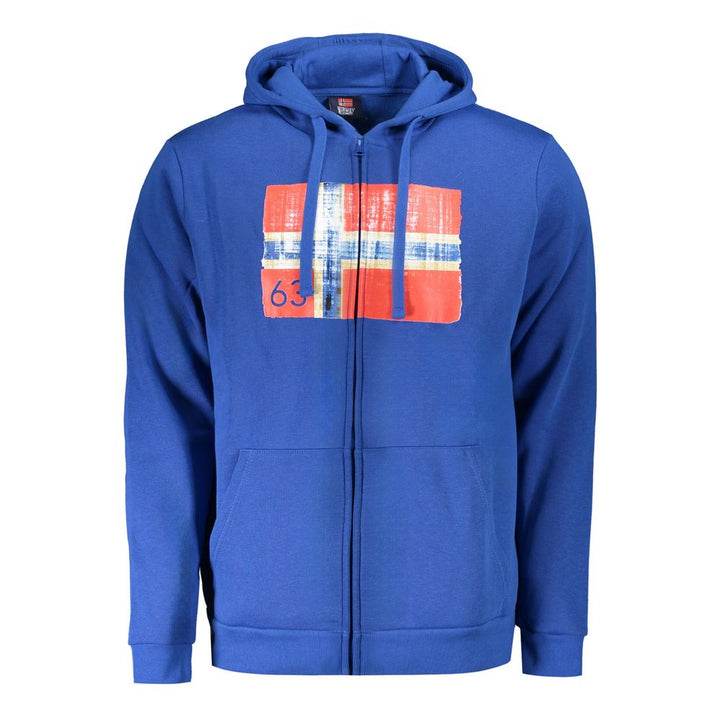 Norway 1963 Blue Cotton Men's Hooded Sweatshirt