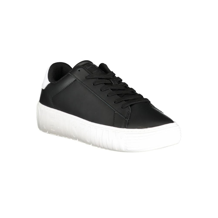 Tommy Hilfiger Black Polyurethane Men Sneaker
