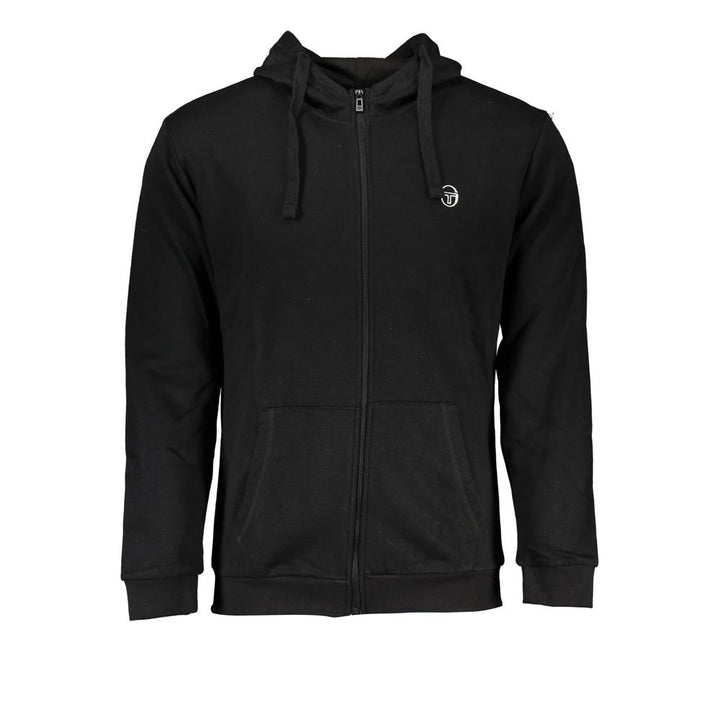 Sergio Tacchini Black Cotton Men's Hooded Sweatshirt
