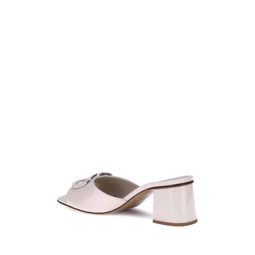 Valentino Garavani Beige Calf Leather Bos Taurus Flat Sandals