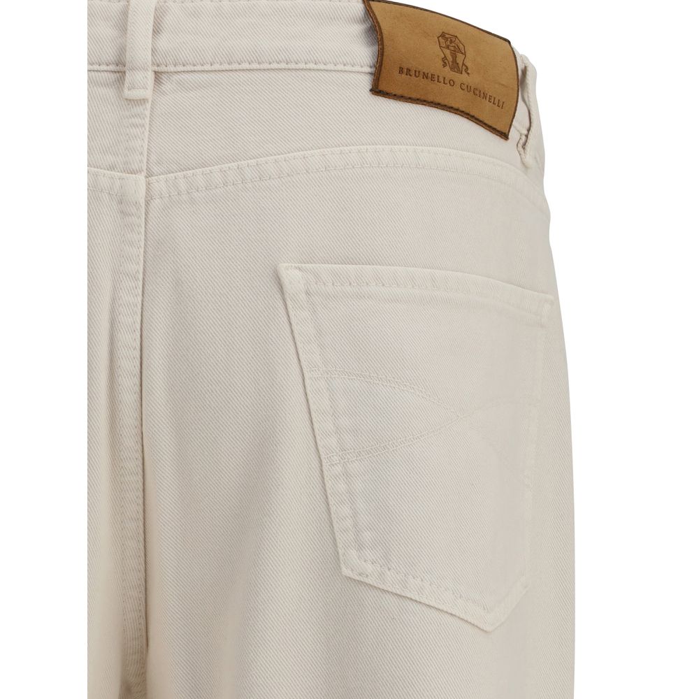 Brunello Cucinelli Beige Cotton Jeans Denim