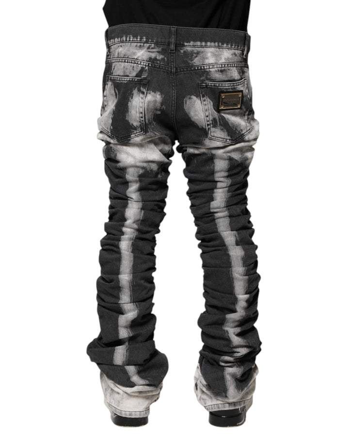 Dolce & Gabbana Black Tie Dye Straight Denim Jeans