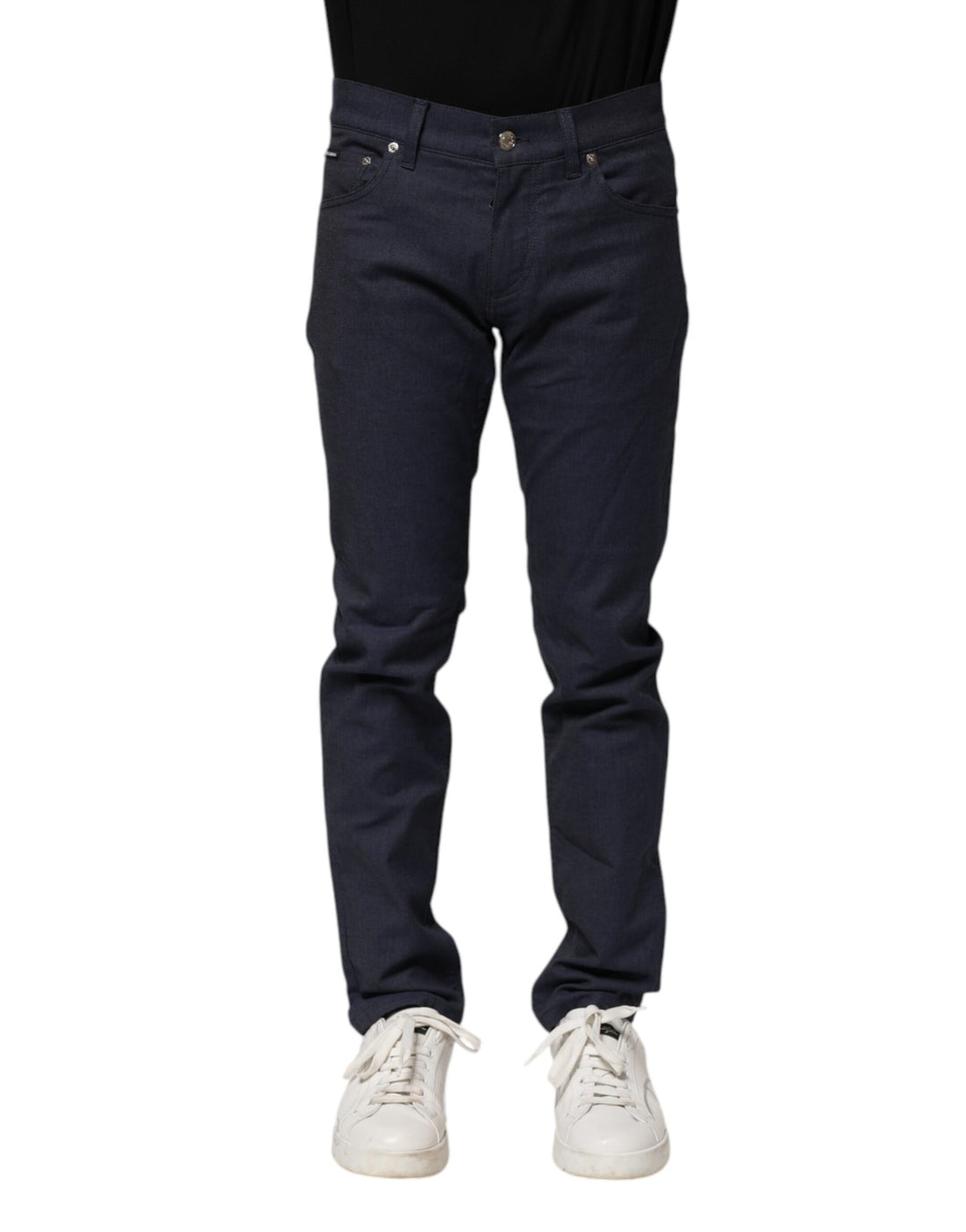 Dolce & Gabbana Dark Blue Cotton Skinny Denim Jeans