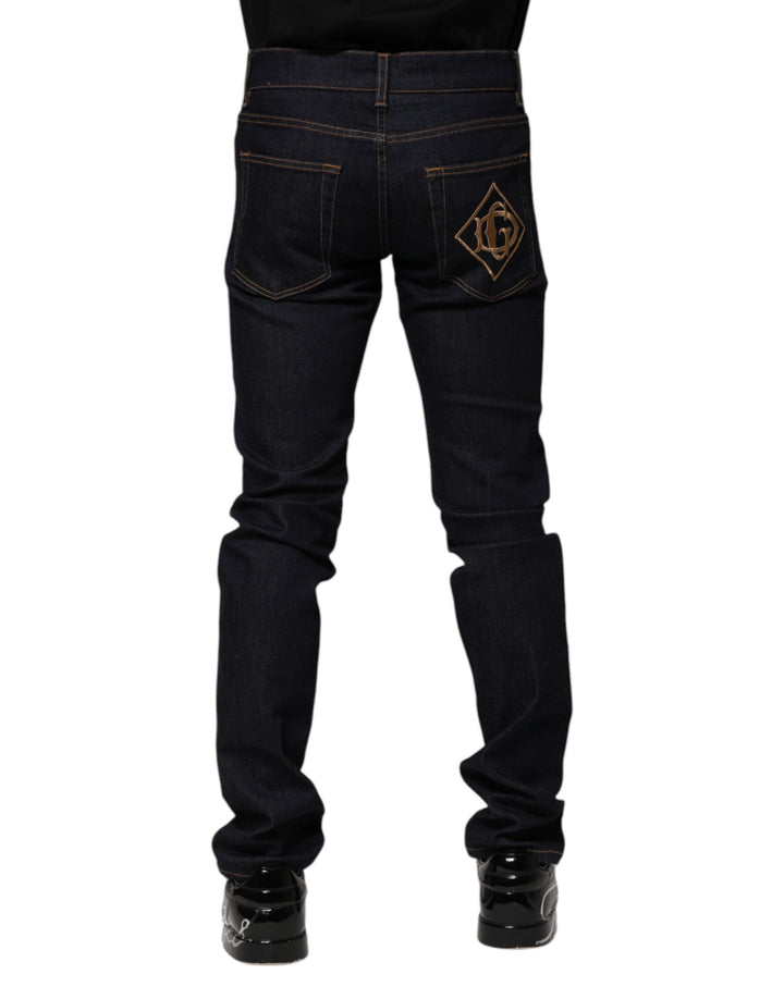 Dolce & Gabbana Black Cotton Skinny Men Denim Jeans