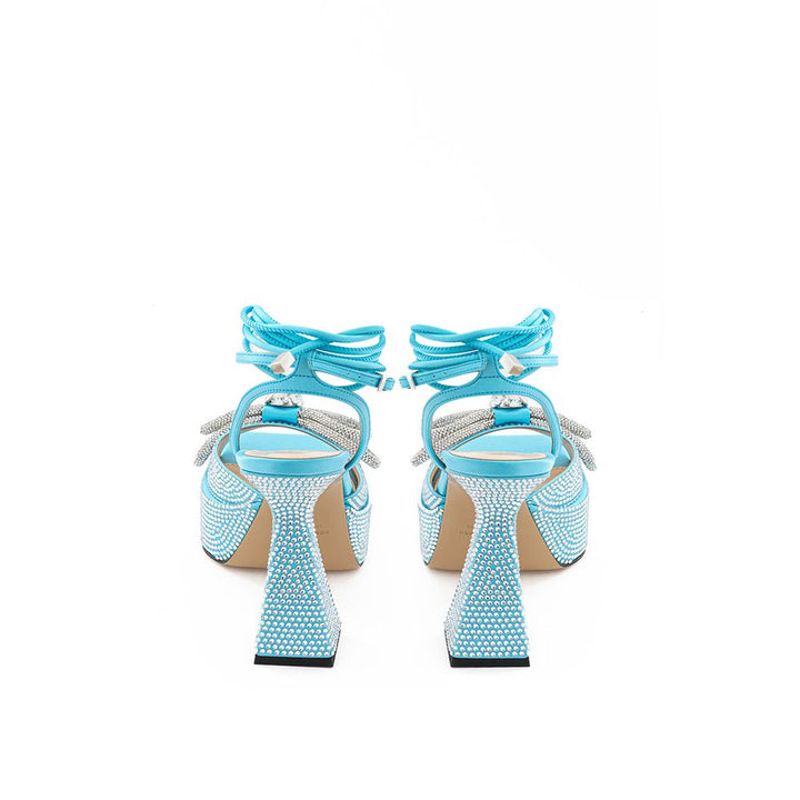MACH & MACH Blue Leather Platform Sandals