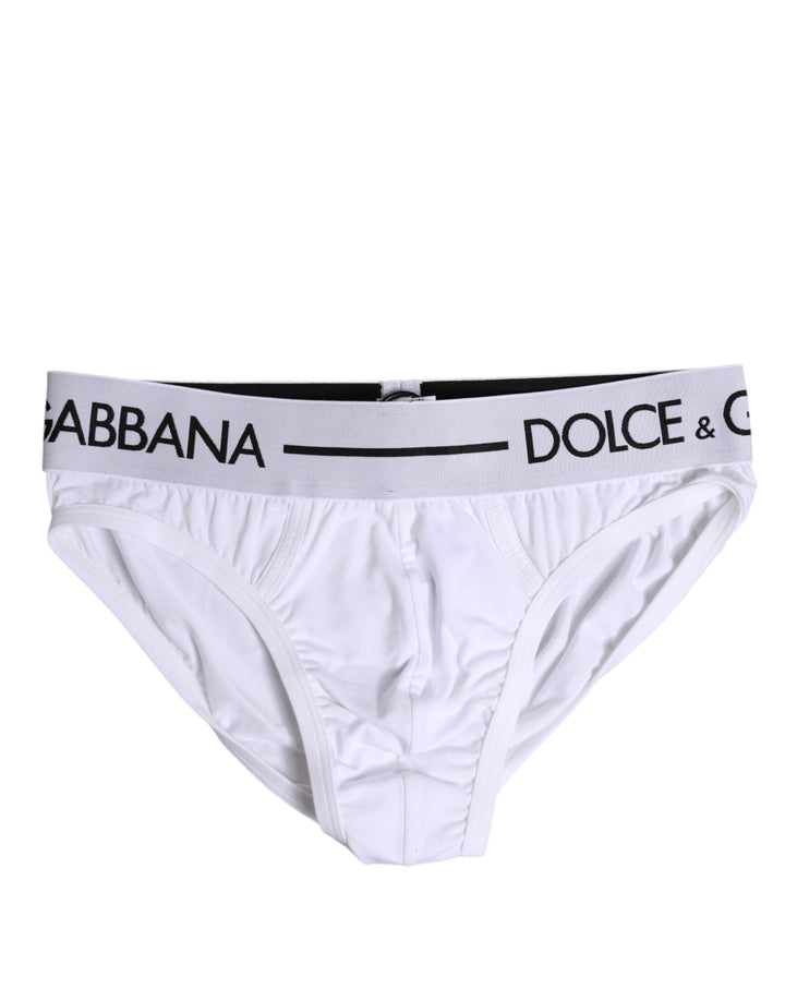 Dolce & Gabbana White Cotton Stretch Regular Brief Underwear