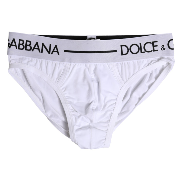 Dolce & Gabbana White Cotton Stretch Regular Brief Underwear