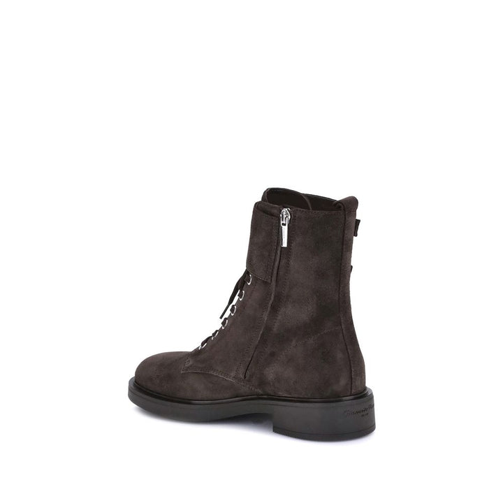 Gianvito Rossi Brown Calf Leather Bos Taurus Lace-Up Boots