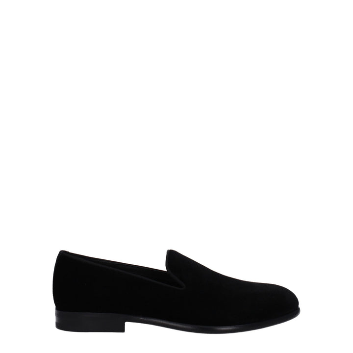 Dolce & Gabbana Black Velvet Slip-On Loafers