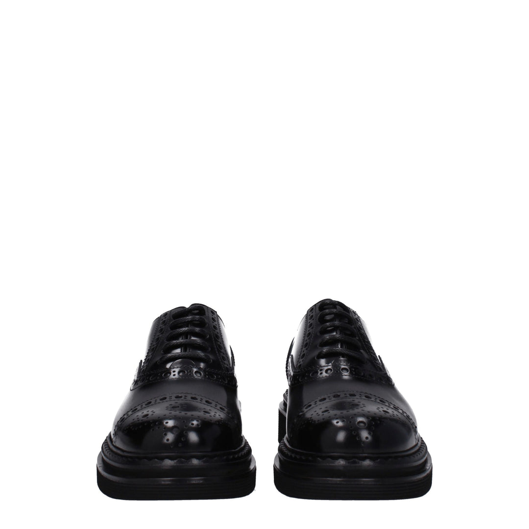 Dolce & Gabbana Black Leather Oxfords And Derbies