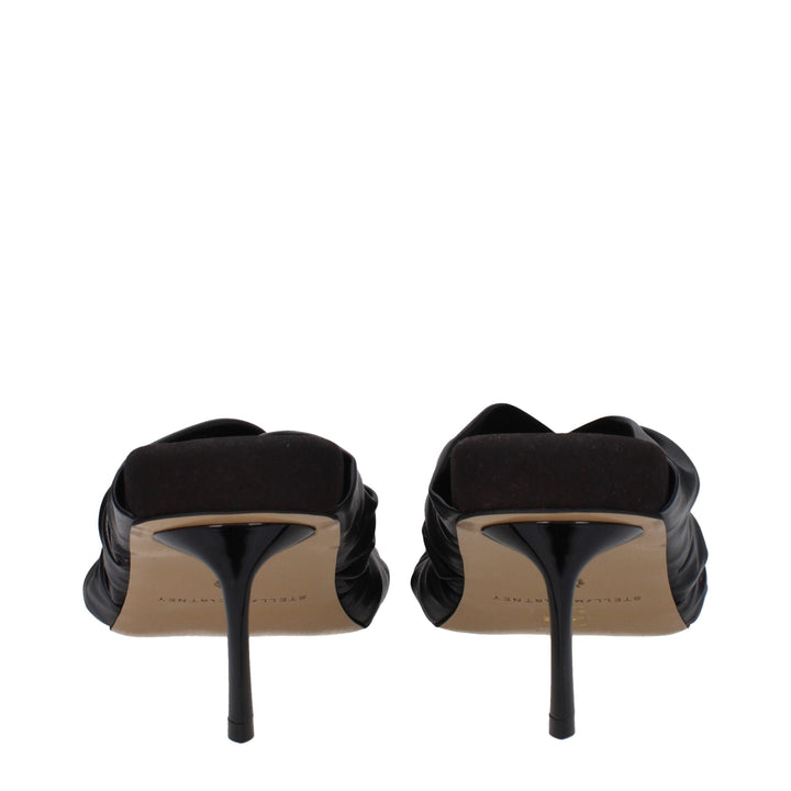 Stella McCartney Black Leather Stiletto Heel Sandals