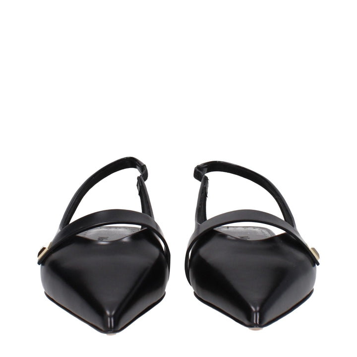 Max Mara Black Leather Ballet Flats