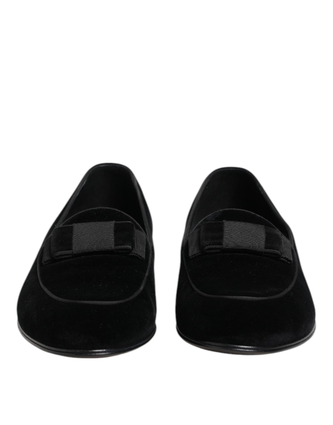 Dolce & Gabbana Black Velvet Loafers Formal Men Dress Shoes