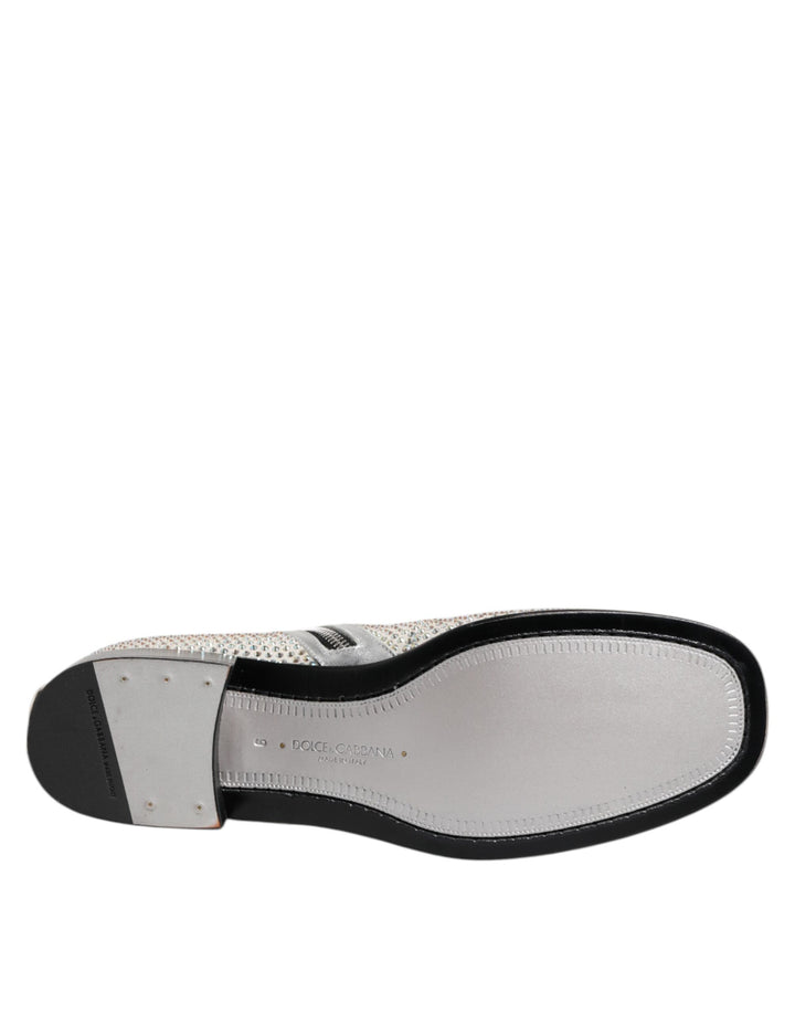 Dolce & Gabbana White Strass DG Logo Heels Ankle Boots Shoes