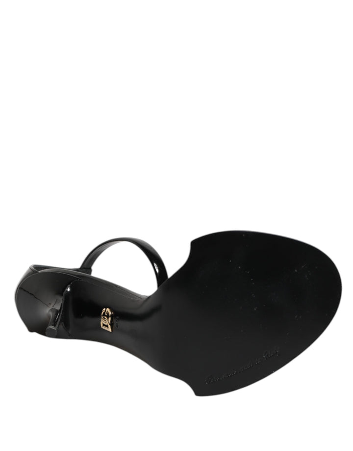Dolce & Gabbana Black KEIRA Pearl Embellished Sandals Shoes