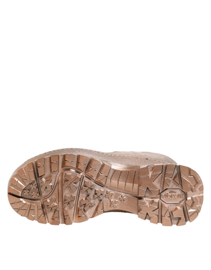 Dolce & Gabbana Rose Gold Rubber Pull On Rain Boots  Shoes