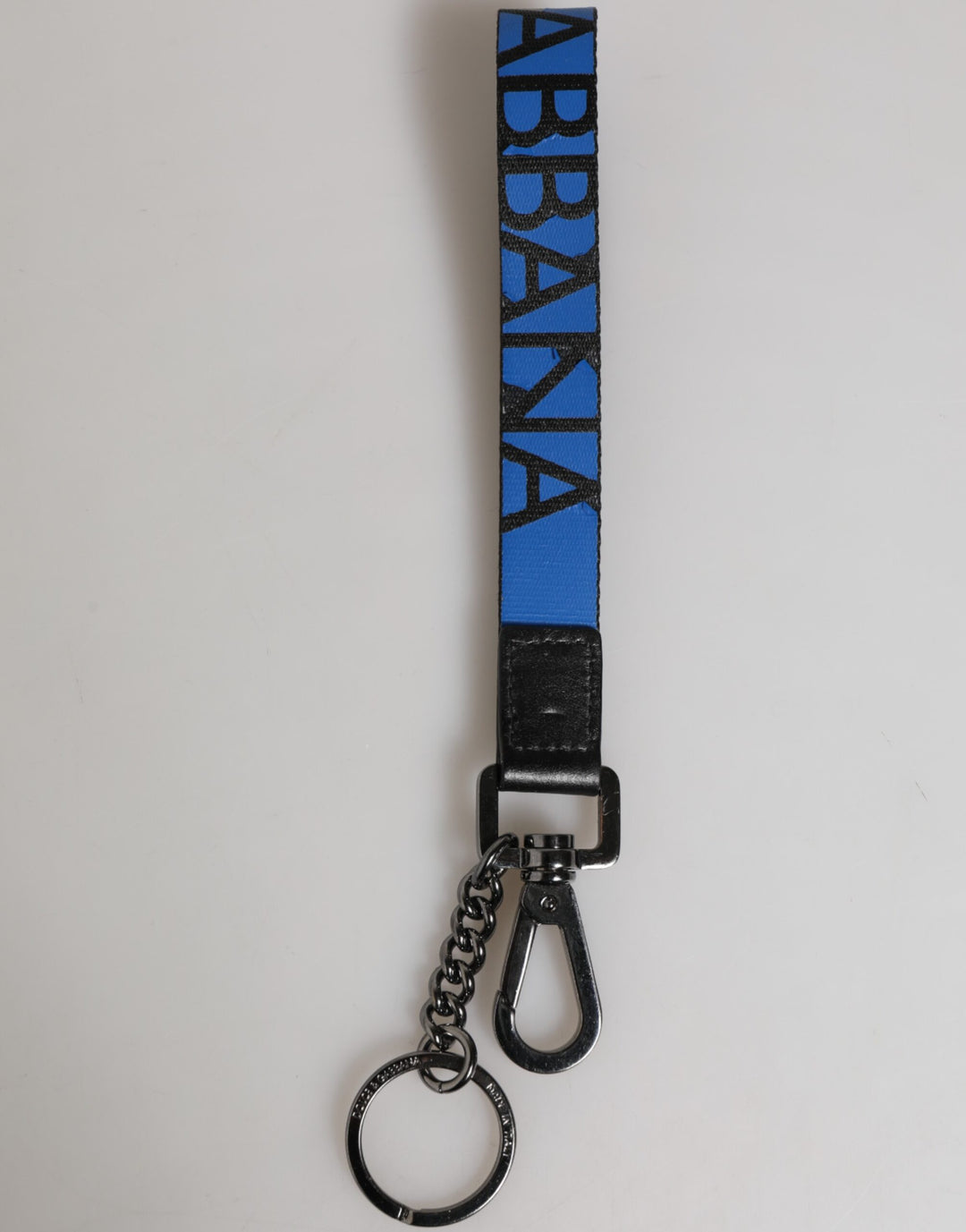 Dolce & Gabbana Blue Nylon Logo DG Crown Men's Holder Keychain Keyring