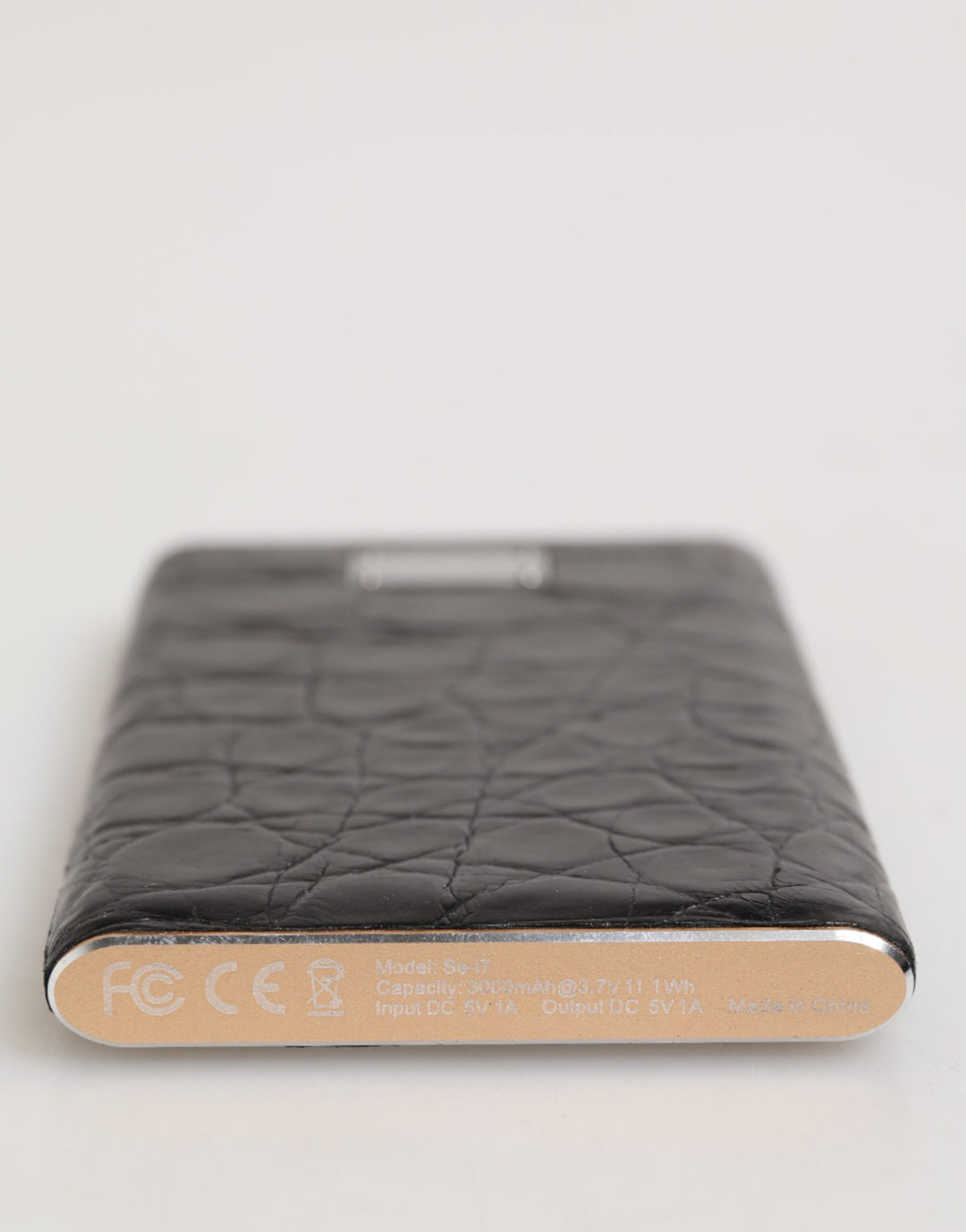 Dolce & Gabbana Black Leather Embossed Skin 3000mAh Power Bank Charger USB