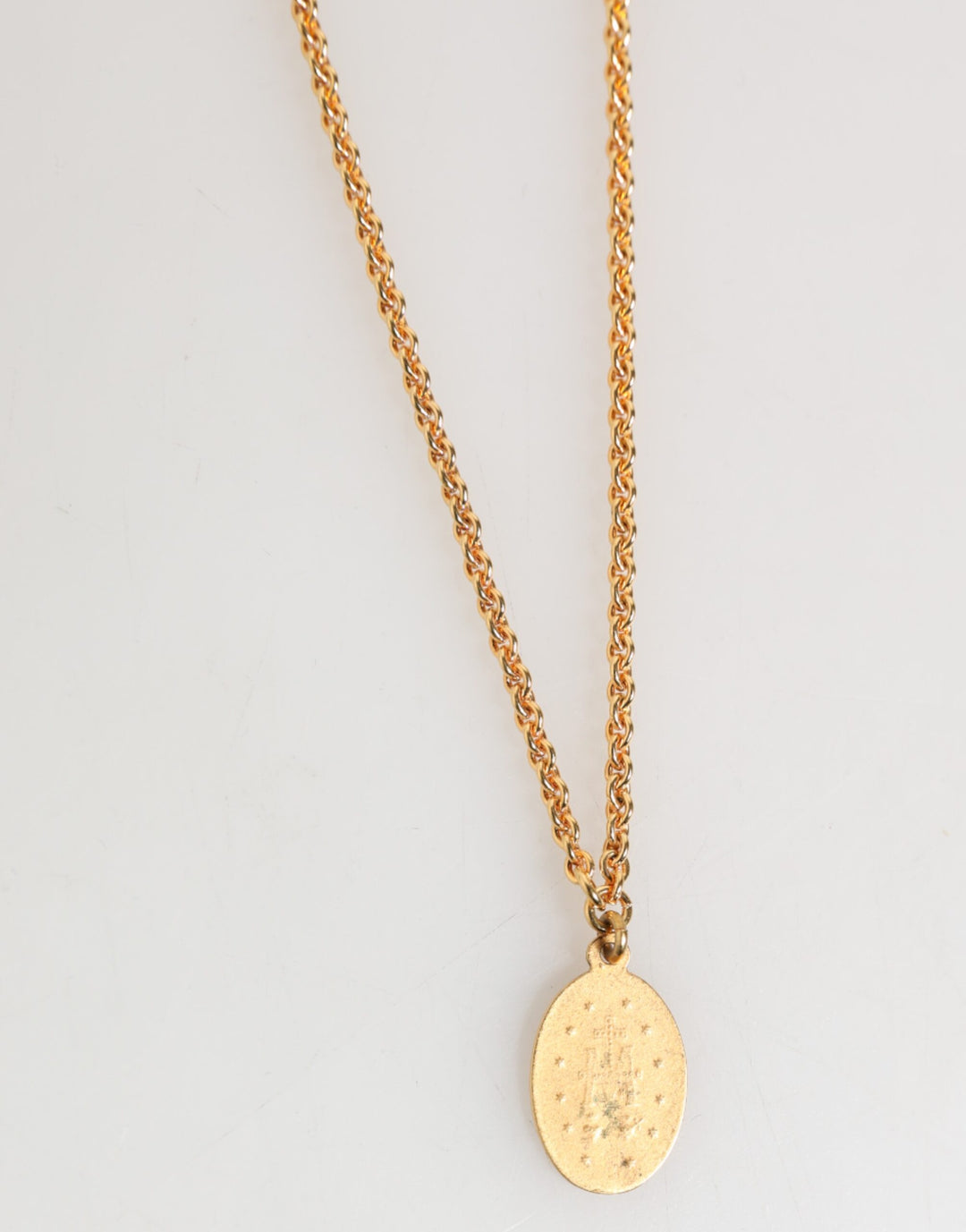 Dolce & Gabbana Gold Medallion Metal Chain Charm Men Pendant Necklace