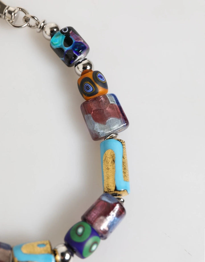 Dolce & Gabbana Multicolor Murano Glass Beads Brass Zamak Necklace
