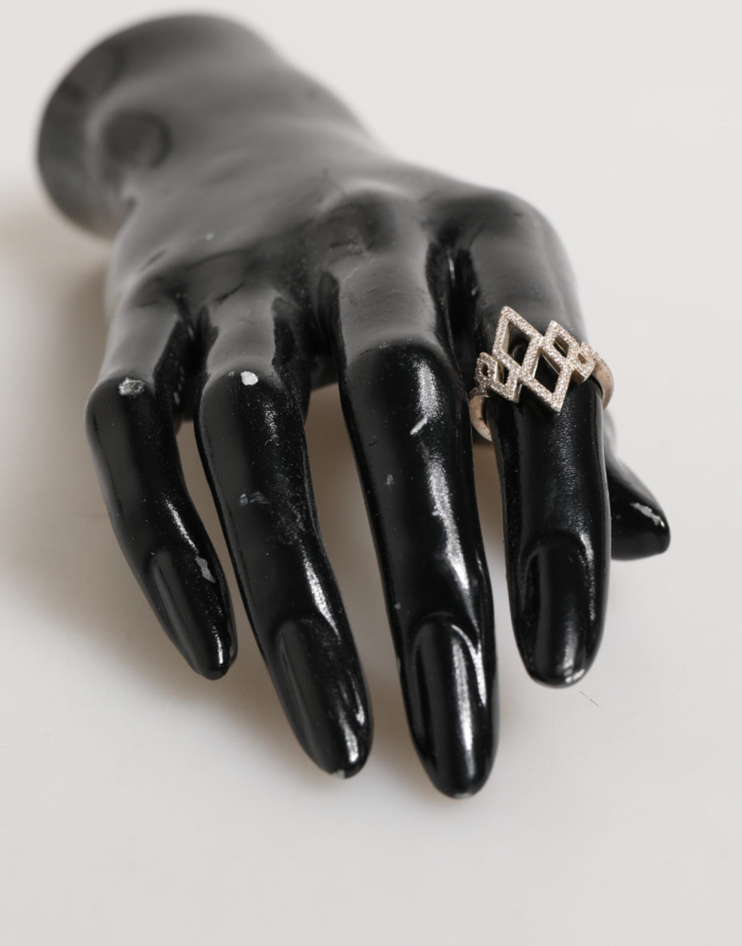 Nialaya Geometric Diamond Shape Pave CZ Crystal Jewelry Ring