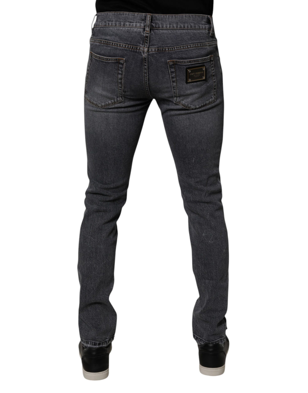 Dolce & Gabbana Dark Gray Cotton Stretch Skinny Denim Jeans