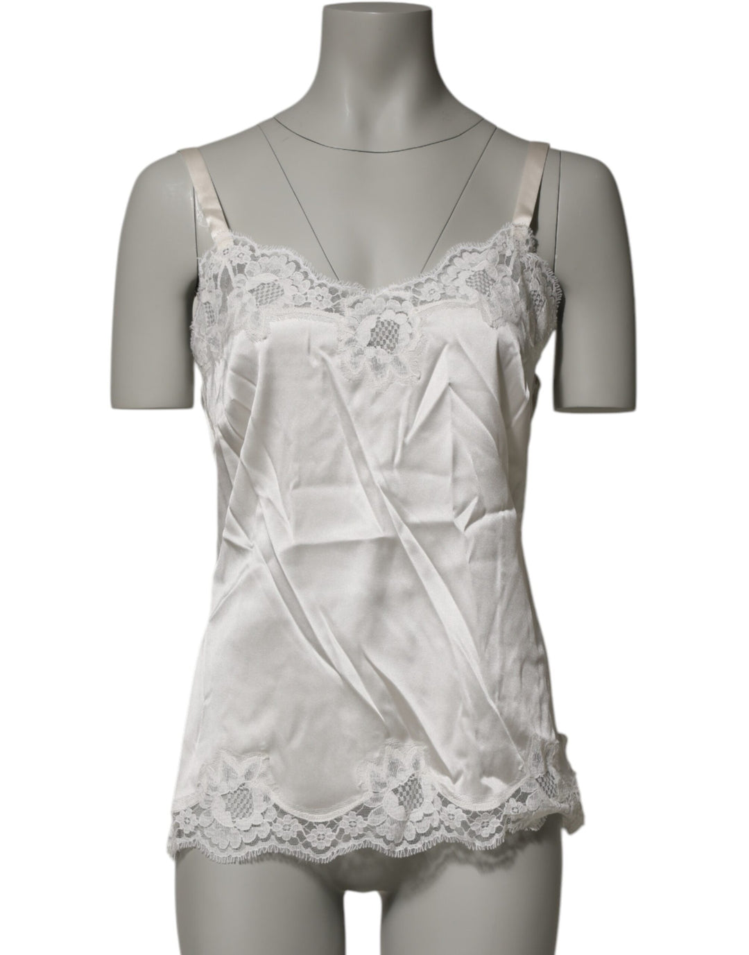 Dolce & Gabbana Off White Floral Lace Tank Lingerie Top Underwear
