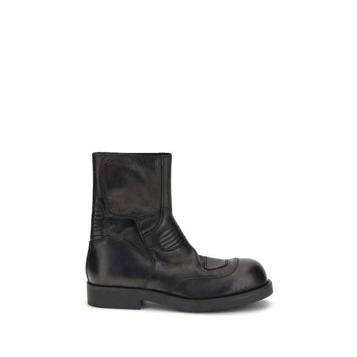 MM6 Black Leather Ankle Boots