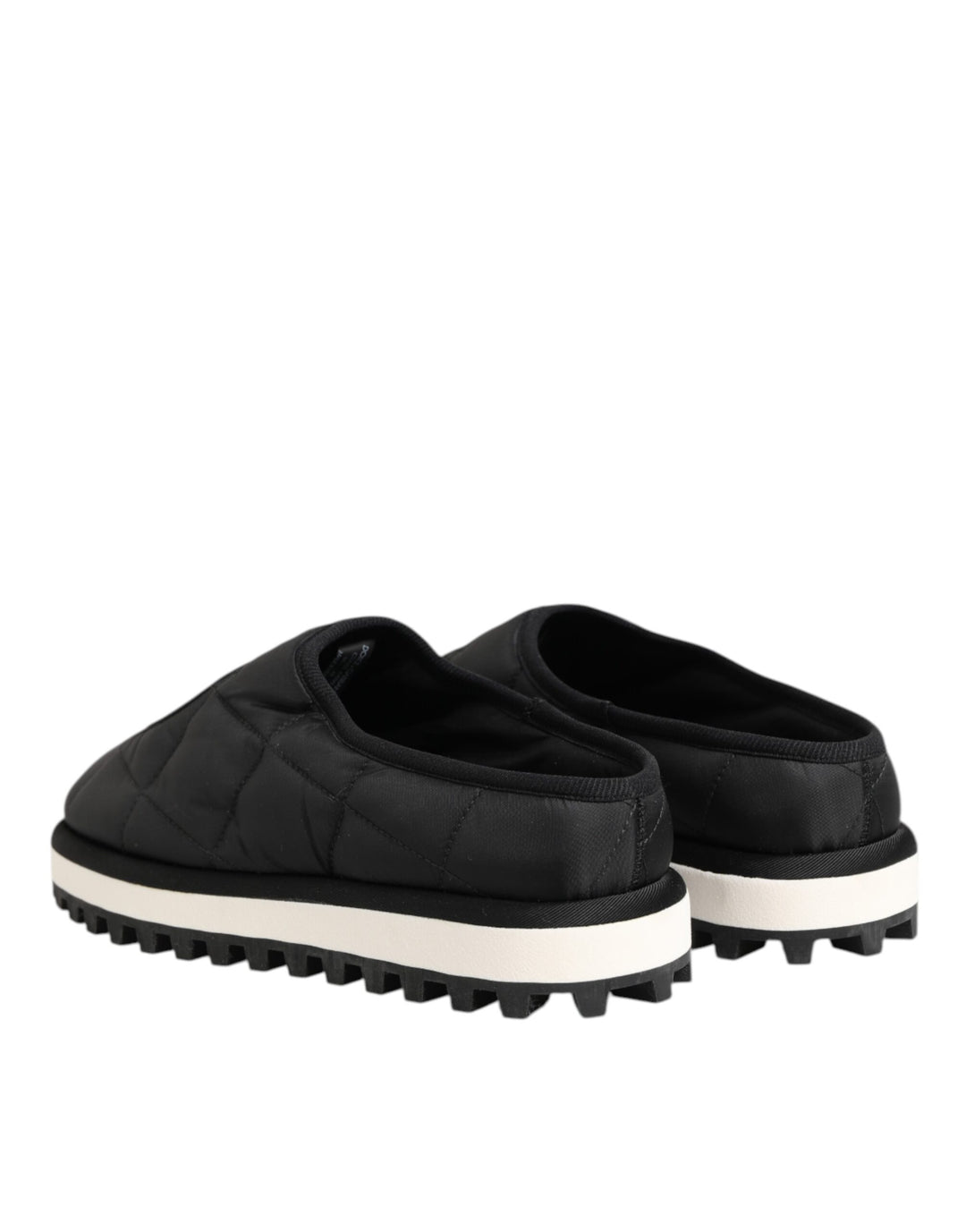 Dolce & Gabbana Black Nylon Low Top Slip On Sneaker Shoes