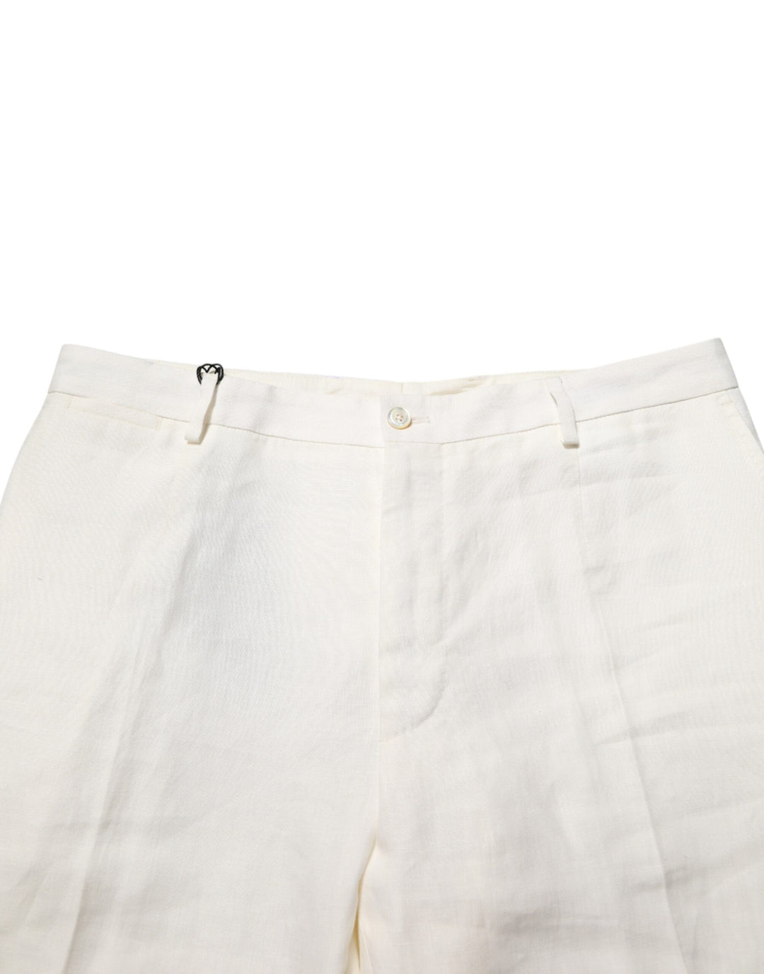 Dolce & Gabbana White Linen Formal Dress Men Trouser Pants