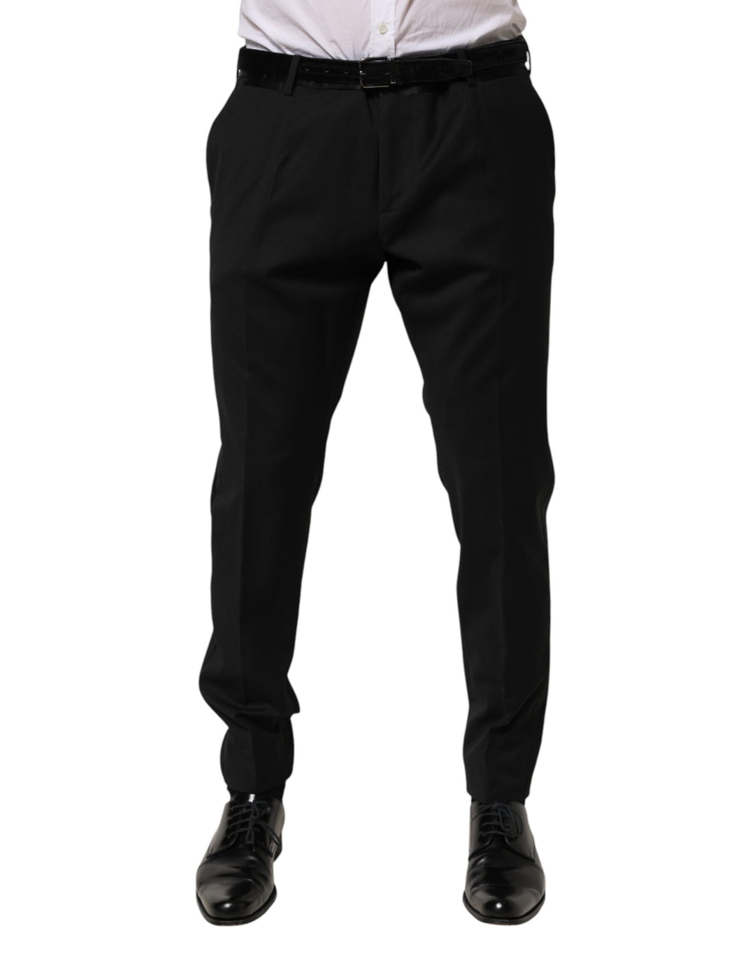 Dolce & Gabbana Black Wool Formal Dress Men Trouser Pants