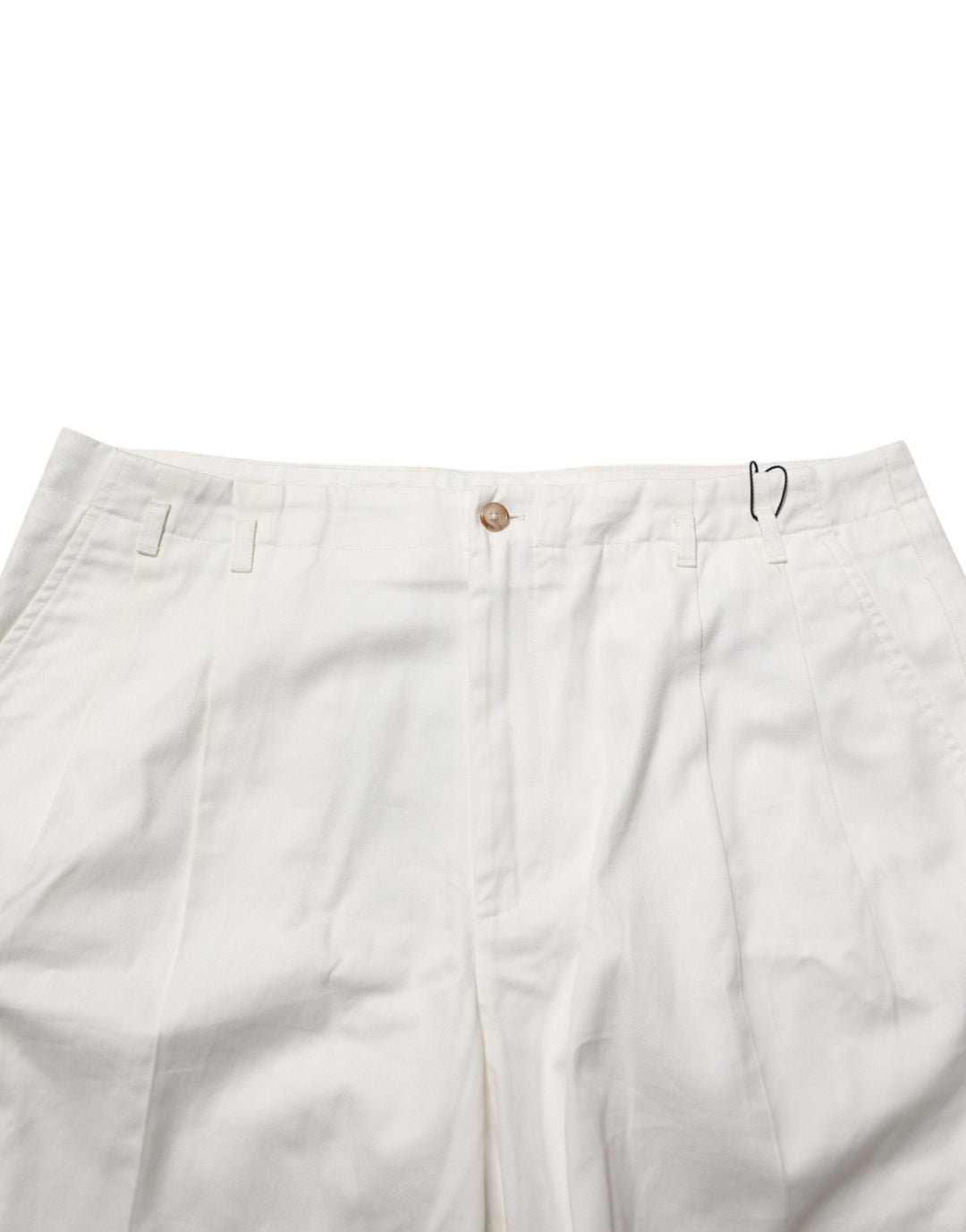 Dolce & Gabbana White Cotton Mid Waist Men Bermuda Shorts