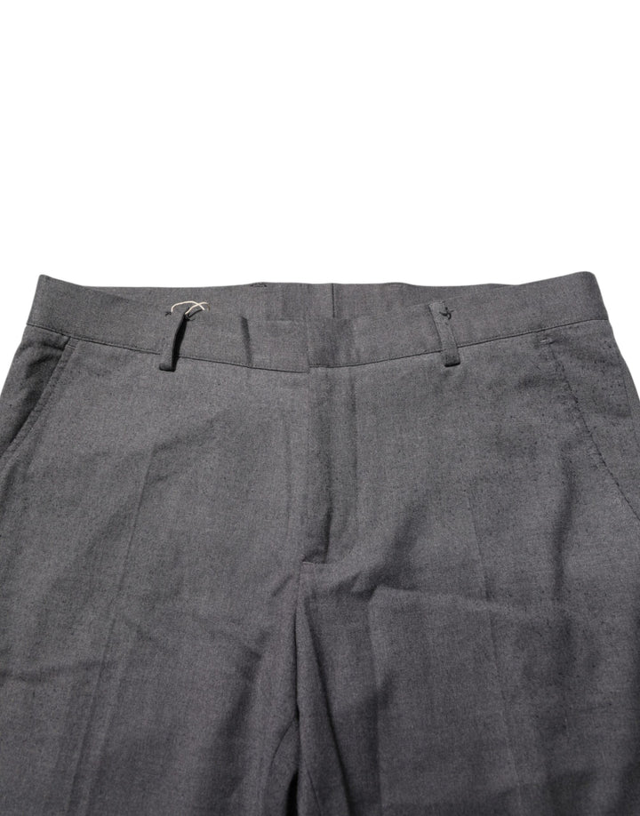 Daniele Alessandrini Gray Polyester Formal Dress Trouser Pants