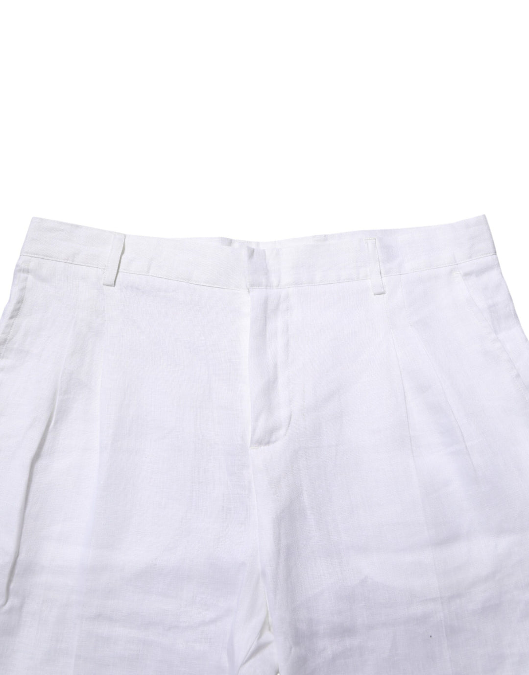 Daniele Alessandrini White Linen Formal Dress Trouser Pants