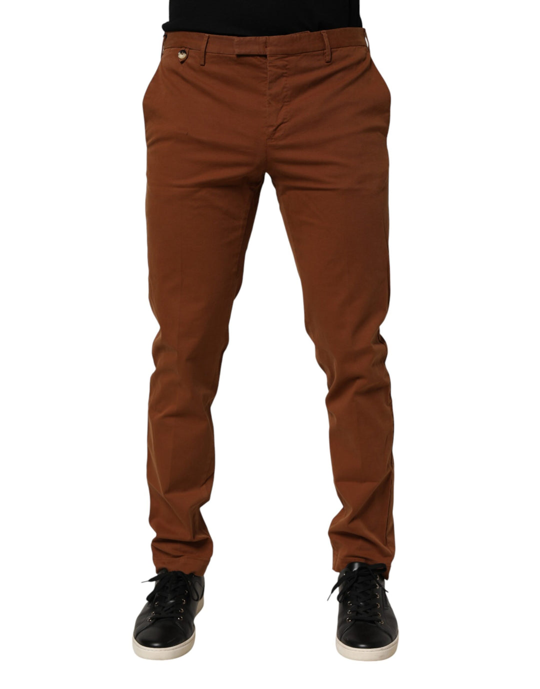 PT Torino Brown Men Skinny Chino Mid Waist Trouser Pants