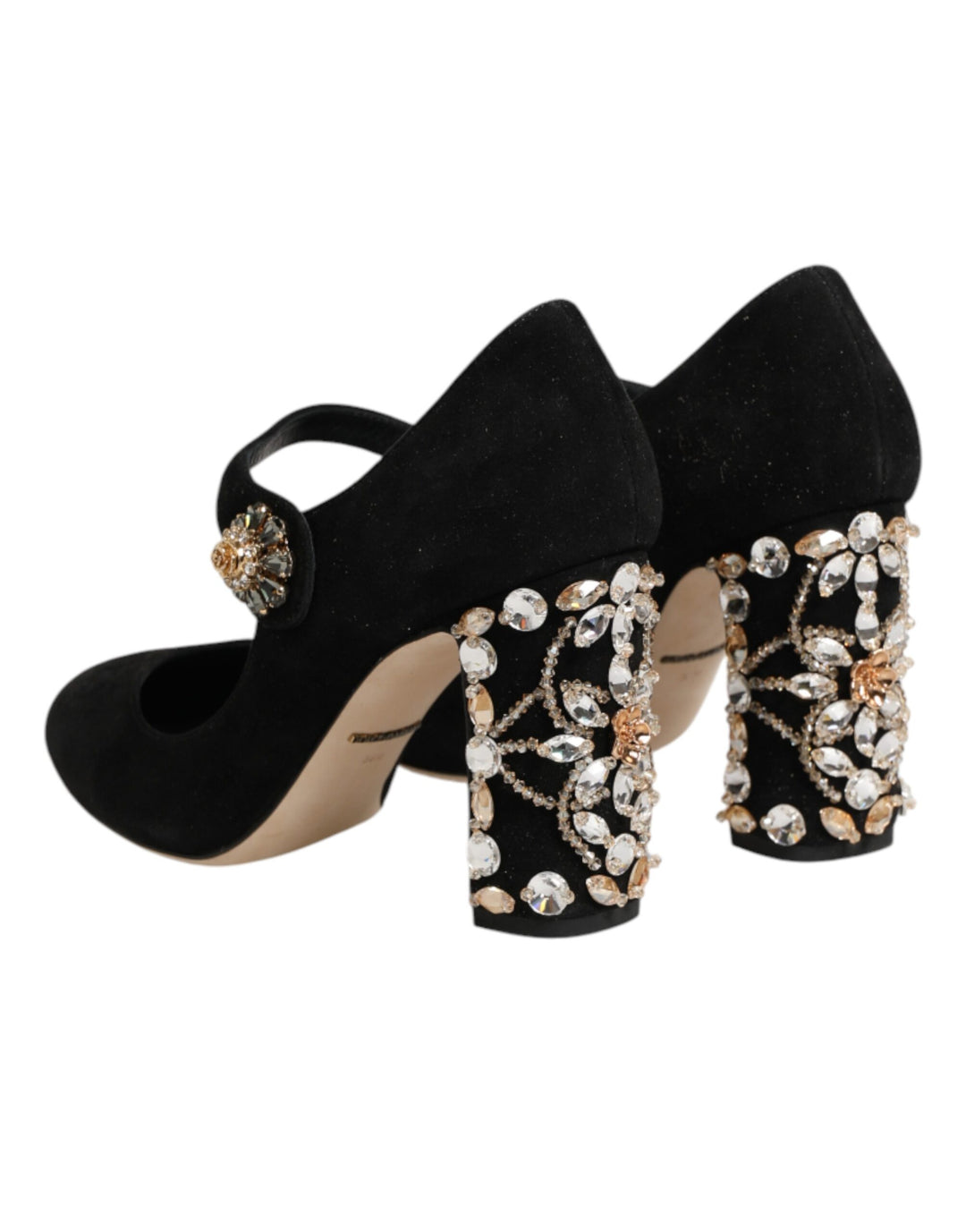 Dolce & Gabbana Black Embellsihed High Heels MARY JANES Shoes