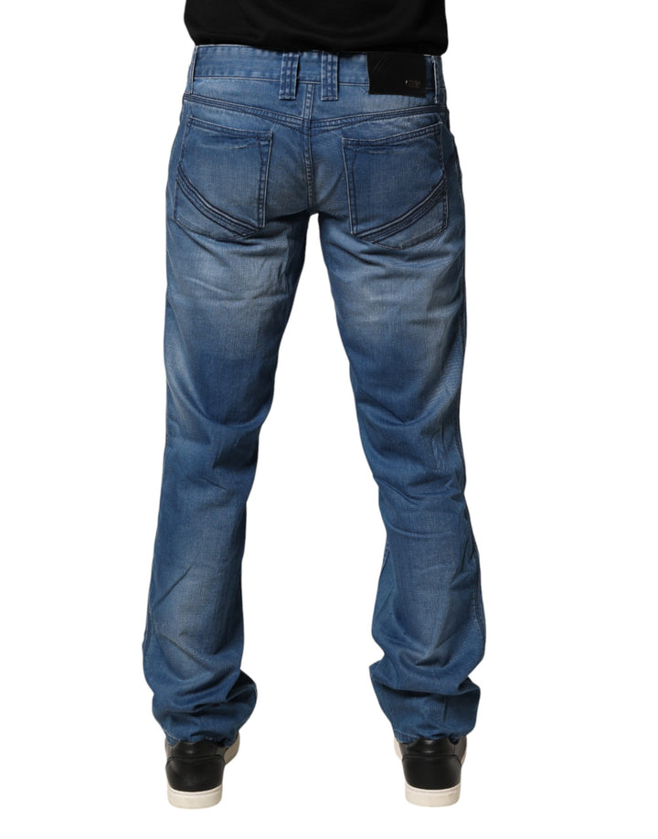 Verri Blue Washed Cotton Regular Fit Men Denim Trouser Jeans