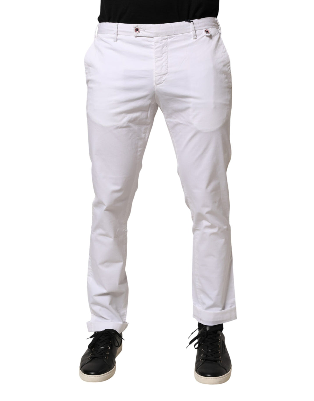 AT.P.CO White Cotton Skinny Fit Mid Waist Denim Trouser Jeans