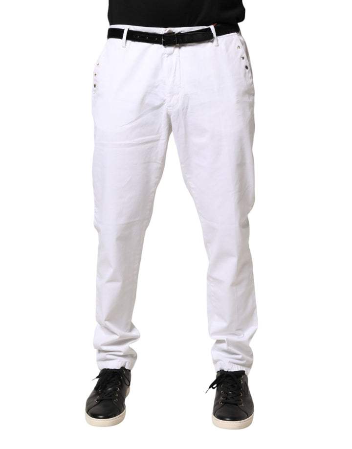 AGLINI White Skinny Fit Mid Waist Men Denim Trouser Jeans