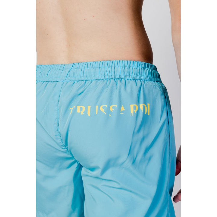 Trussardi Beachwear Blue Polyester Swim Shorts
