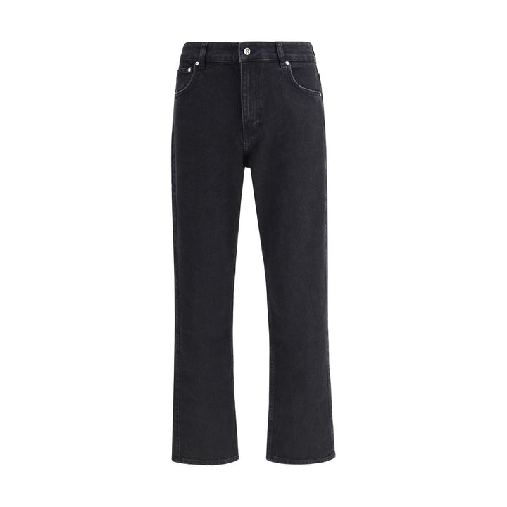 Represent Black Cotton Straight-Leg Jeans