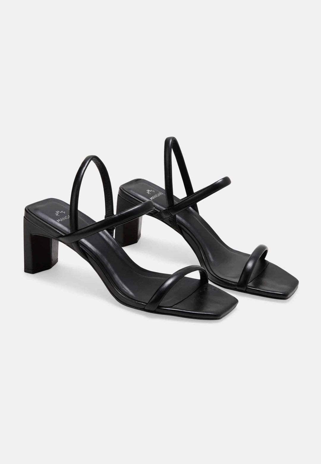 Mangará Atelier Black Calf Leather Sandals CortiçA – Women’S 9 Cm High Heel With Ankle Strap