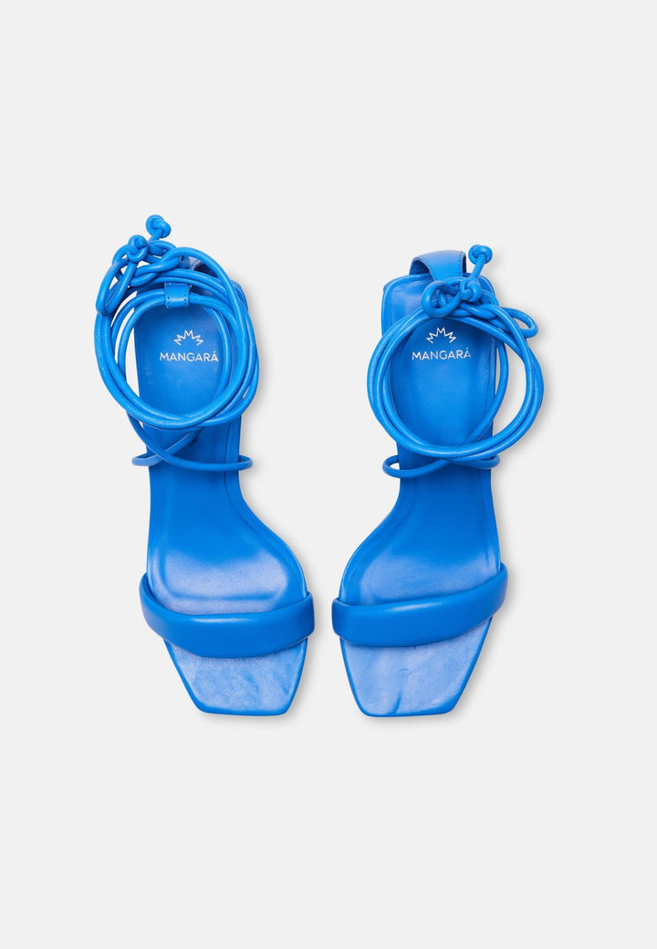 Mangará Atelier Blue Calf Leather Sandals CaúNa – Women’S Strappy 6.5 Cm Block Heel Wrap Design