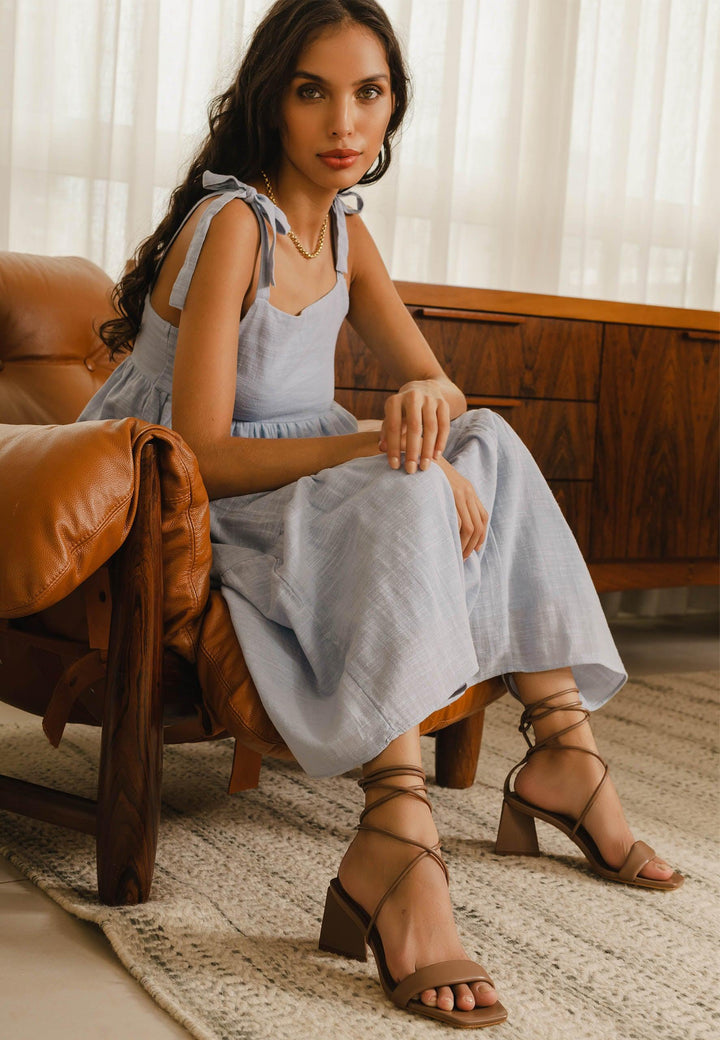 Mangará Atelier Brown Calf Leather Sandals CaúNa – Women’S Strappy 6.5 Cm Block Heel Wrap Design