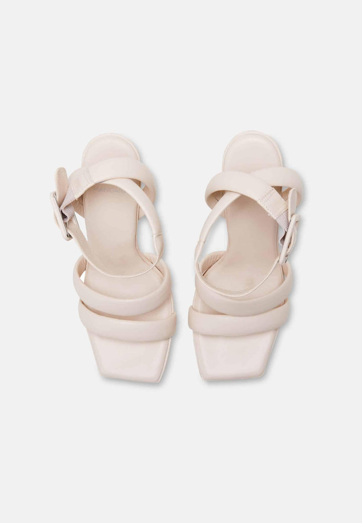 Mangará Atelier White Calf Leather Sandals Uvaia – Women’S 8 Cm Sculpted Heel With Ankle Strap