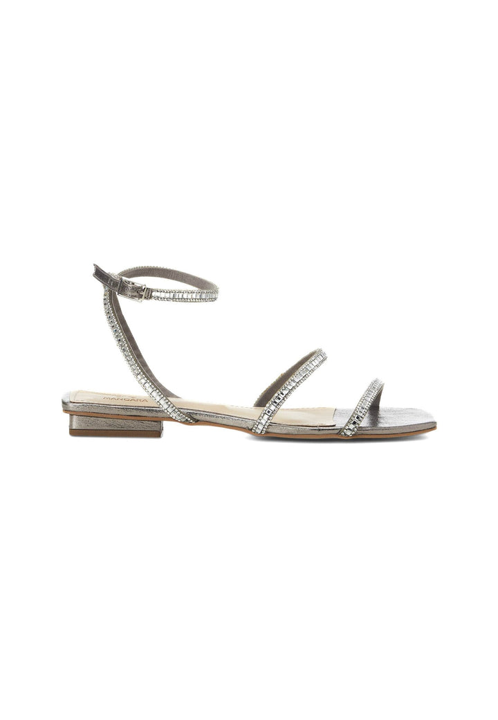 Mangará Atelier Gold Leather Flat Sandals – Handcrafted With Crystal Straps