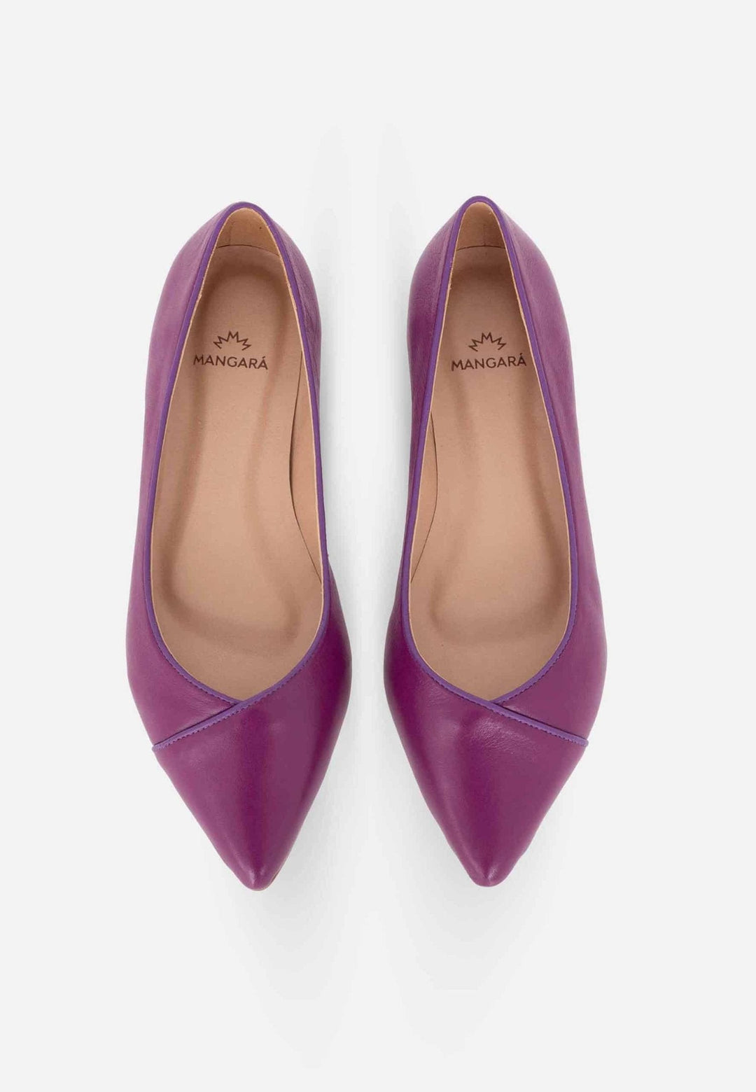 Mangará Atelier Purple Leather Ballerinas – Elegant Women’S Flat Shoes With Low Heel