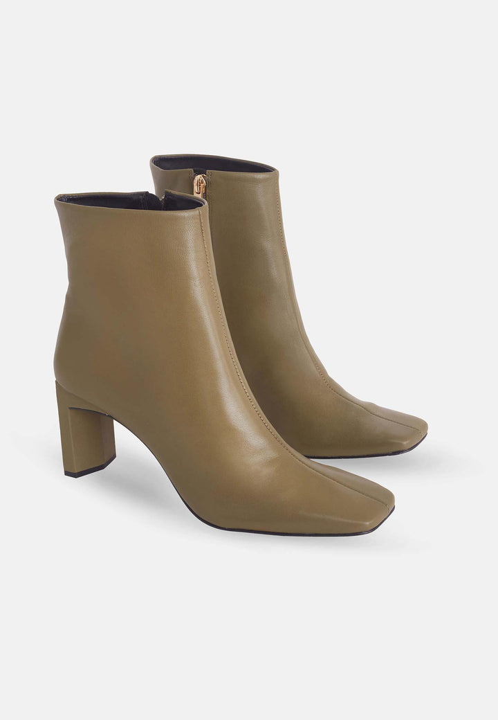 Mangará Atelier Green Goat Leather Senna Boots – 7.6 Cm Block Heel
