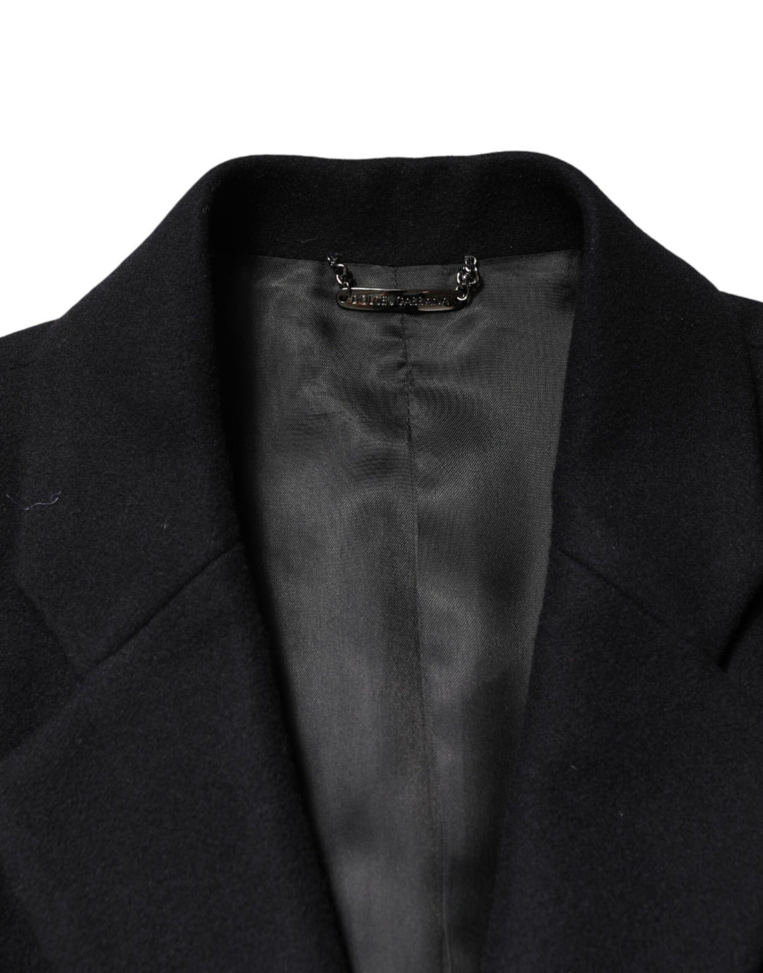 Dolce & Gabbana Black Wool Single Breasted Long Coat Jacket