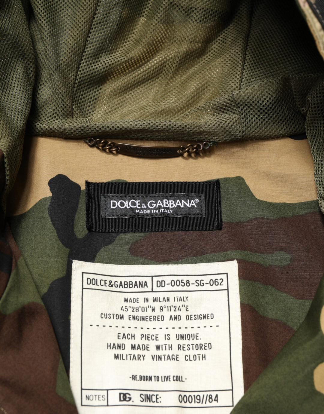 Dolce & Gabbana Multicolor Camouflage Hooded RainCoat Jacket